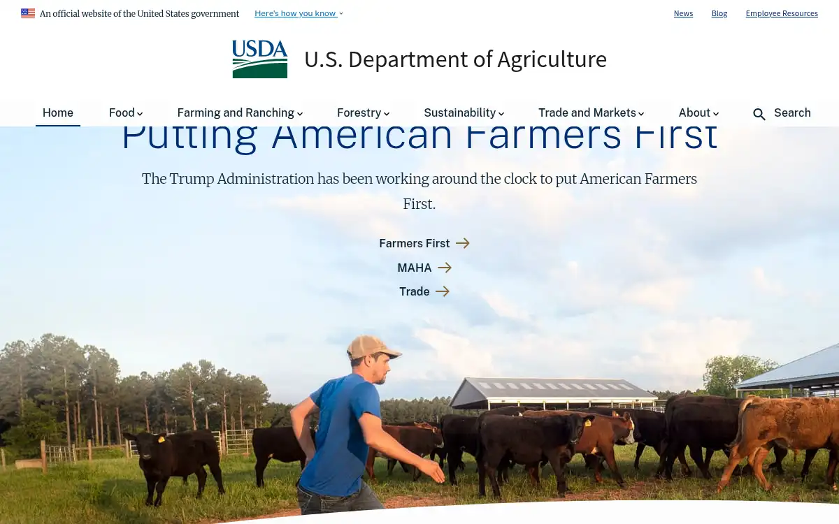 www.usda.gov screenshot
