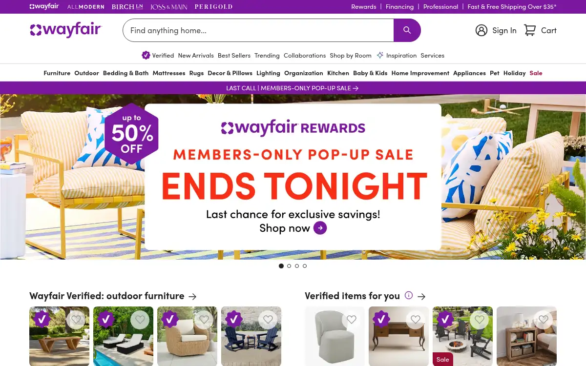 www.wayfair.com screenshot