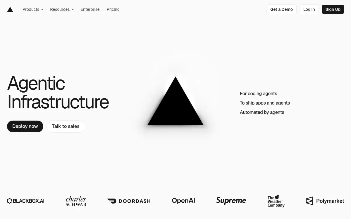 www.vercel.com screenshot