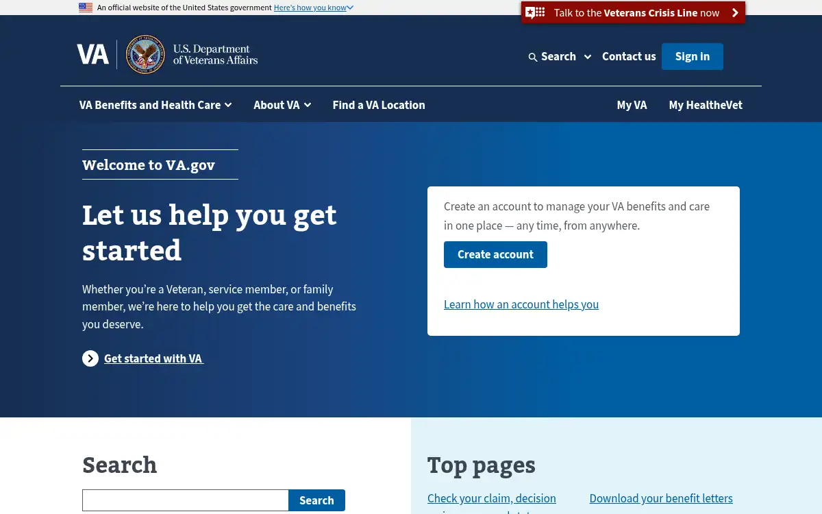 www.va.gov screenshot