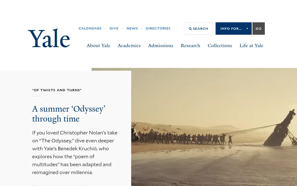 www.yale.edu screenshot