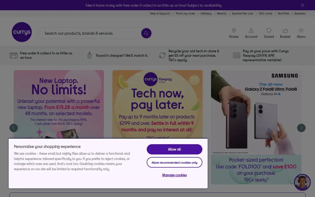 currys.co.uk screenshot