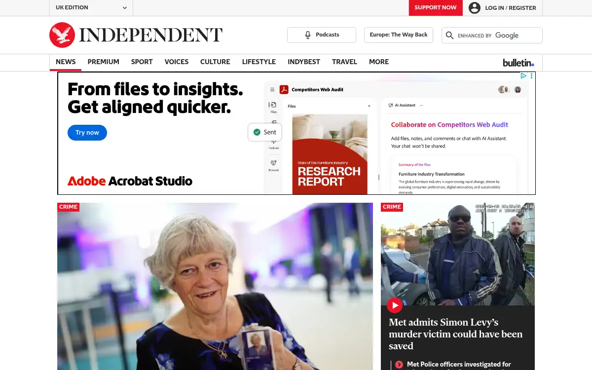 Final screenshot of https://independent.co.uk