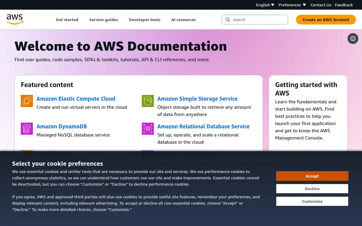 docs.aws.amazon.com screenshot
