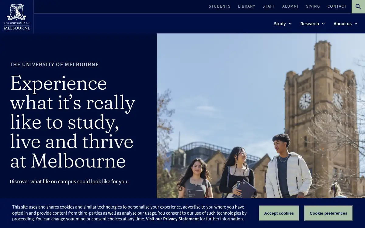 unimelb.edu.au screenshot