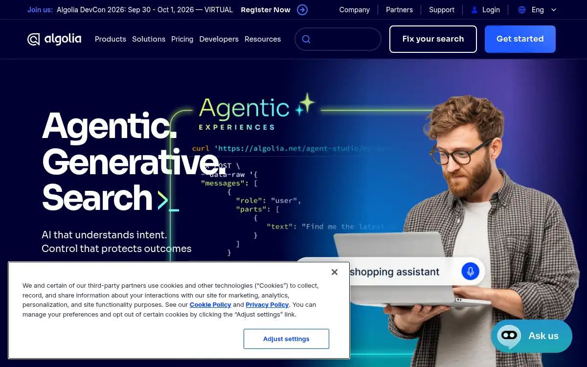 www.algolia.com screenshot