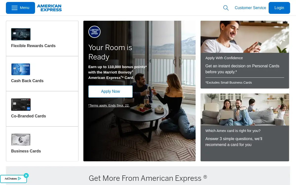 www.americanexpress.com screenshot