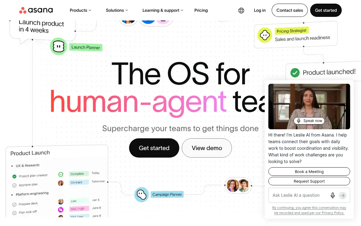 www.asana.com screenshot