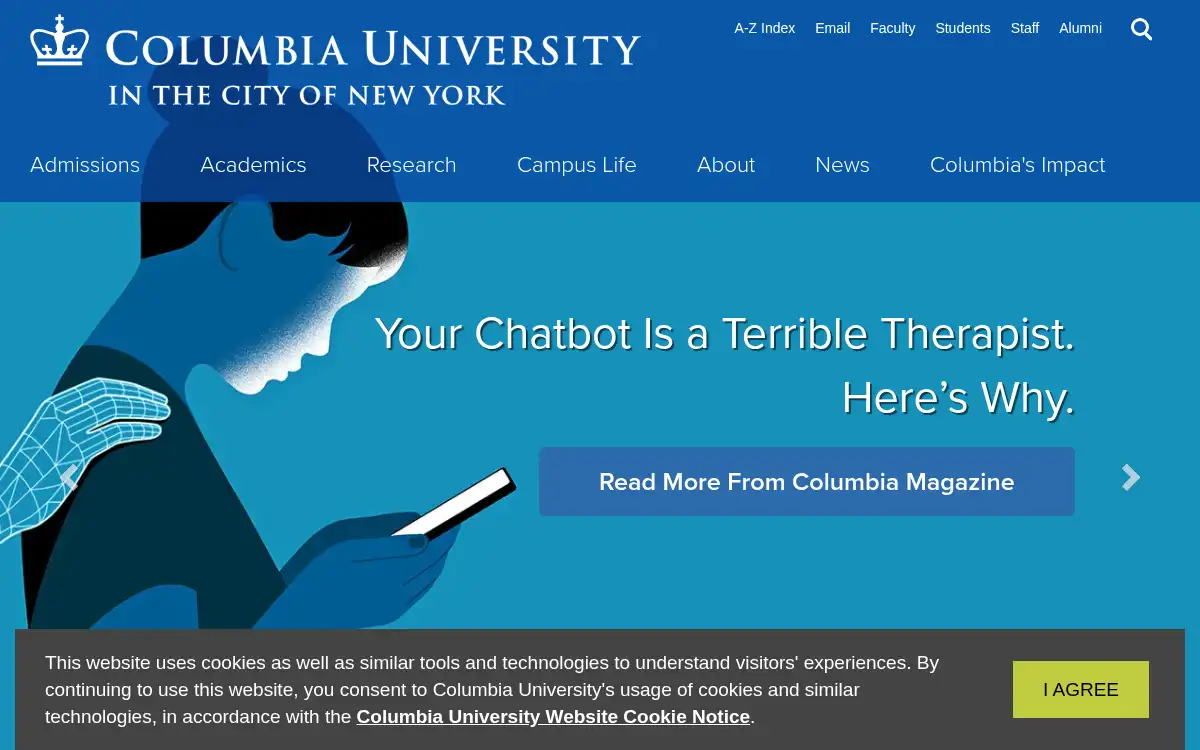 www.columbia.edu screenshot