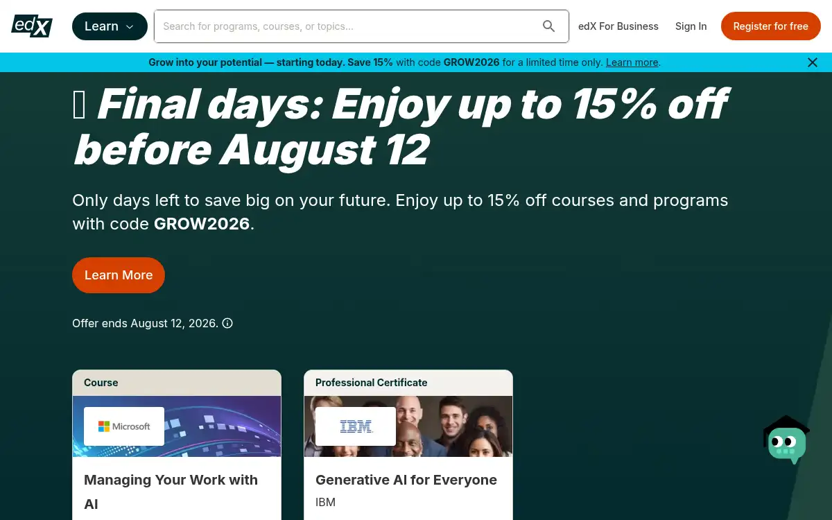 www.edx.org screenshot