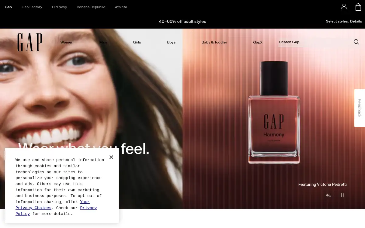 www.gap.com screenshot