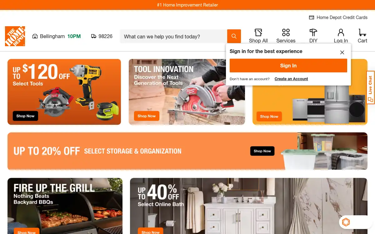 www.homedepot.com screenshot