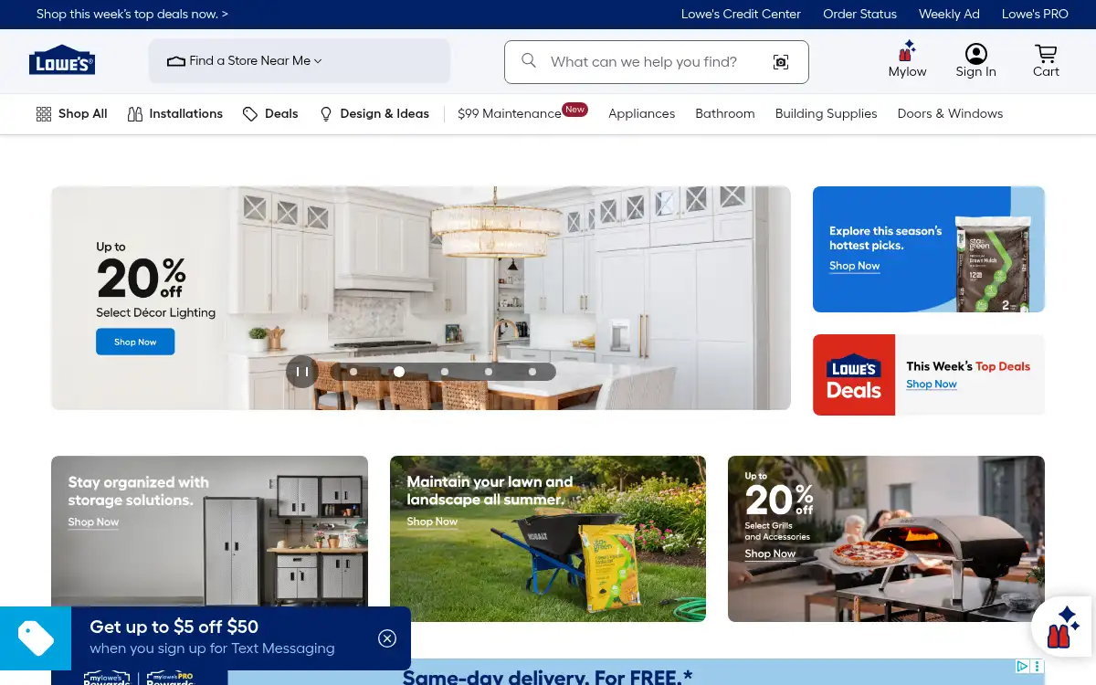 www.lowes.com screenshot