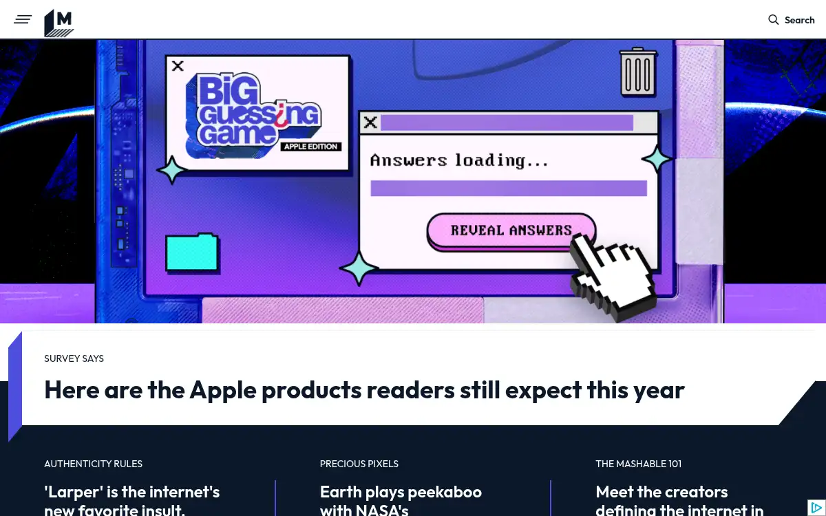 www.mashable.com screenshot