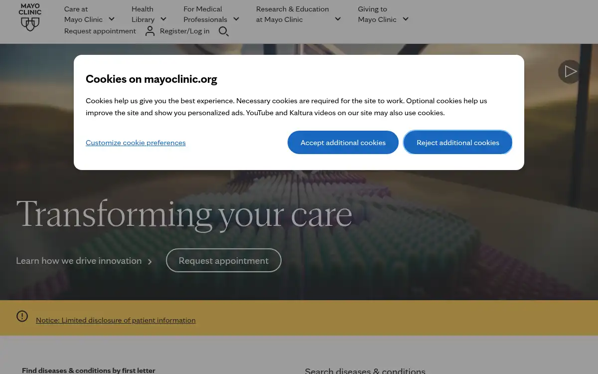 www.mayoclinic.org screenshot