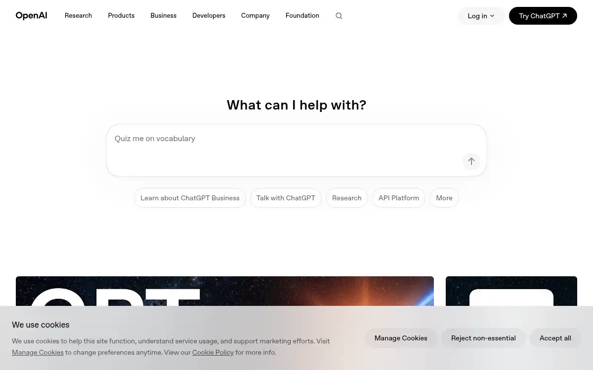 www.openai.com screenshot