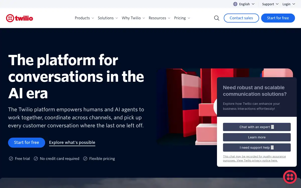 www.twilio.com screenshot