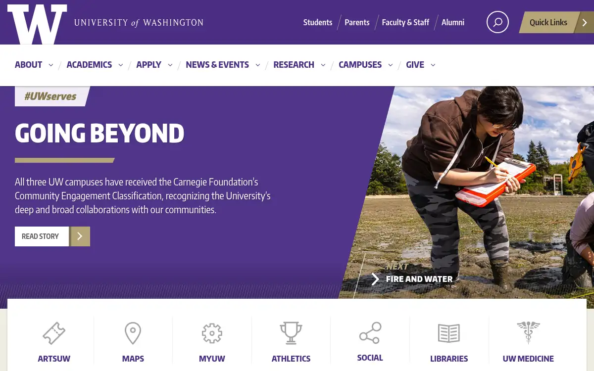 www.washington.edu screenshot