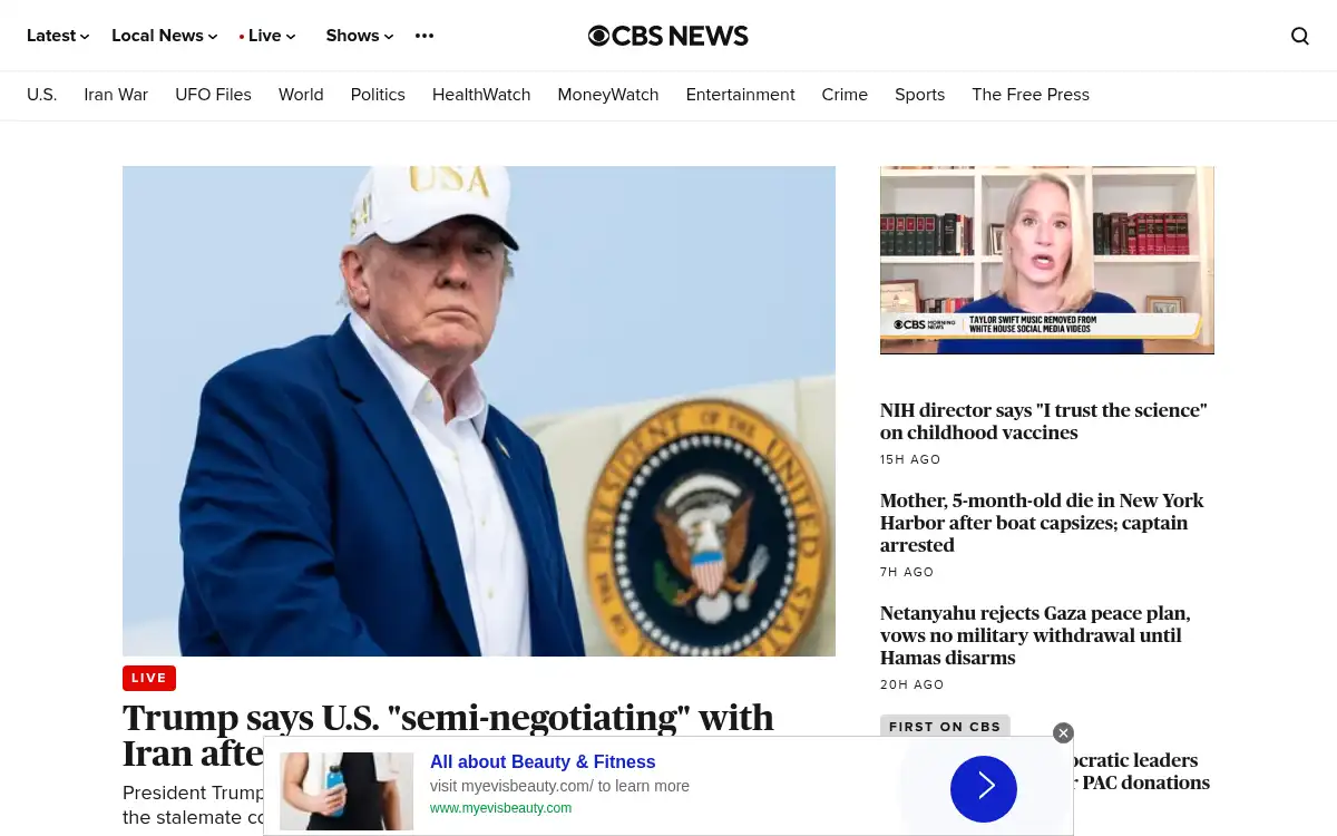 Final screenshot of https://www.cbsnews.com
