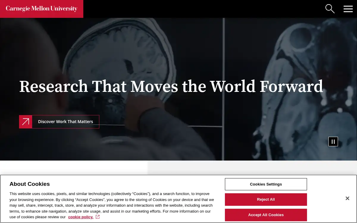 Final screenshot of https://www.cmu.edu