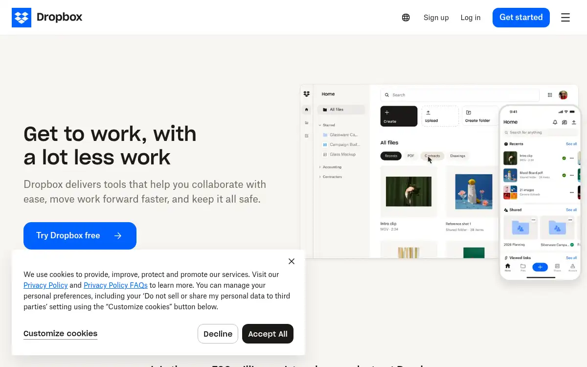 Final screenshot of https://www.dropbox.com