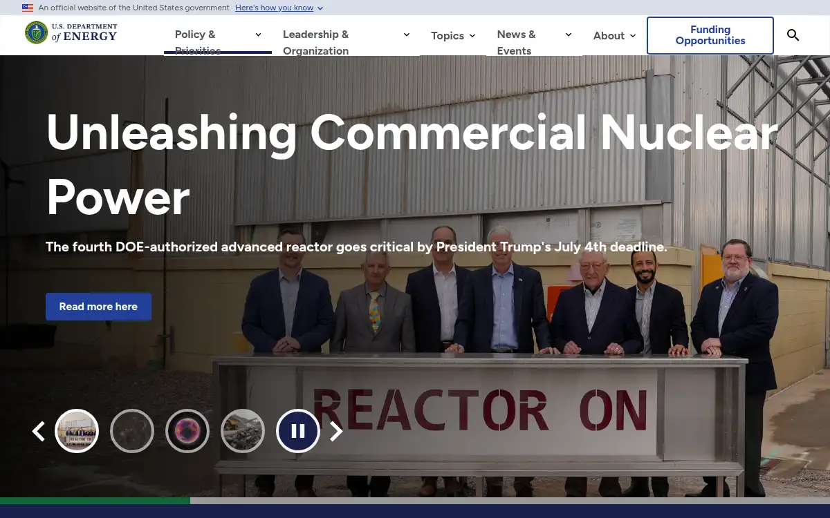 Final screenshot of https://www.energy.gov