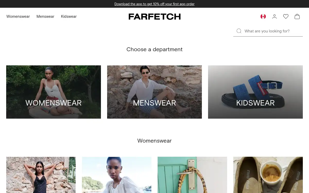 Final screenshot of https://www.farfetch.com