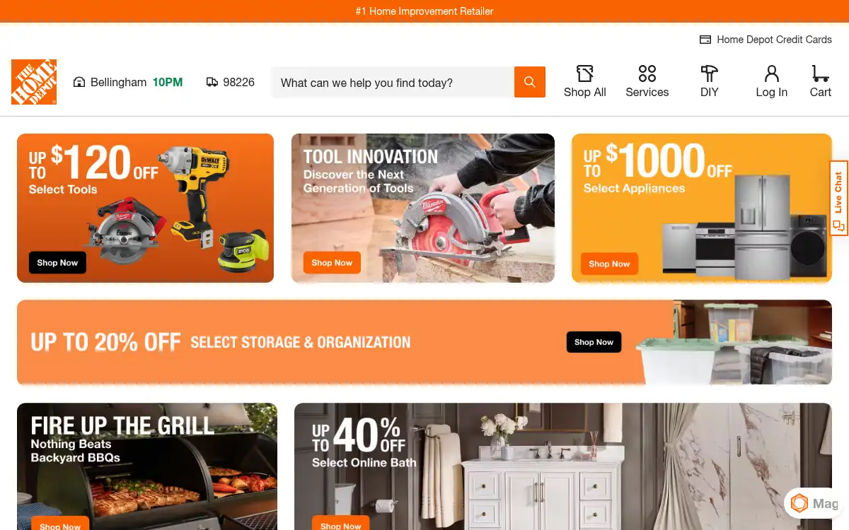 Final screenshot of https://www.homedepot.com