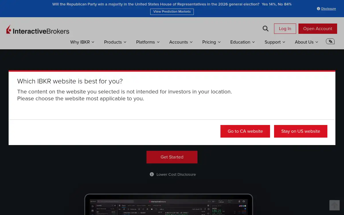 Final screenshot of https://www.interactivebrokers.com