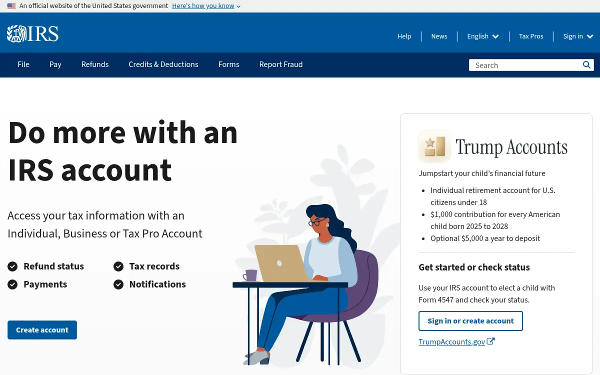 Final screenshot of https://www.irs.gov/