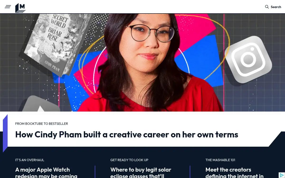 Final screenshot of https://www.mashable.com