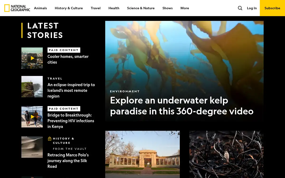 Final screenshot of https://www.nationalgeographic.com