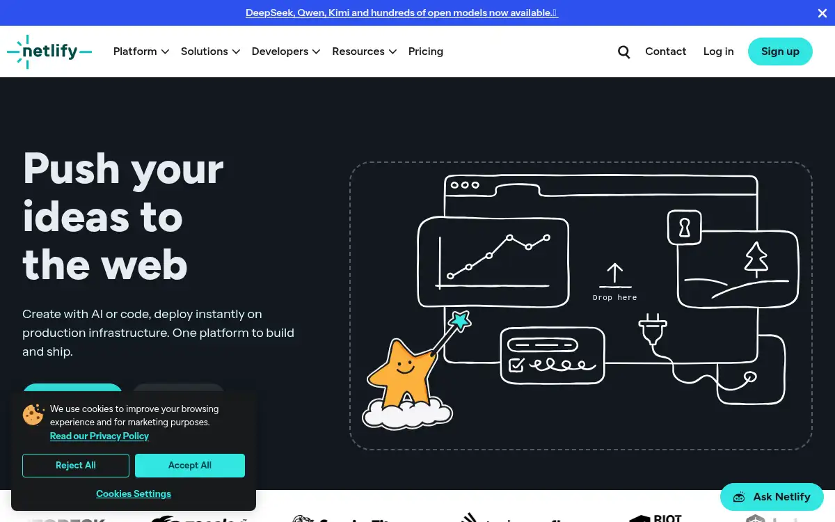 Final screenshot of https://www.netlify.com