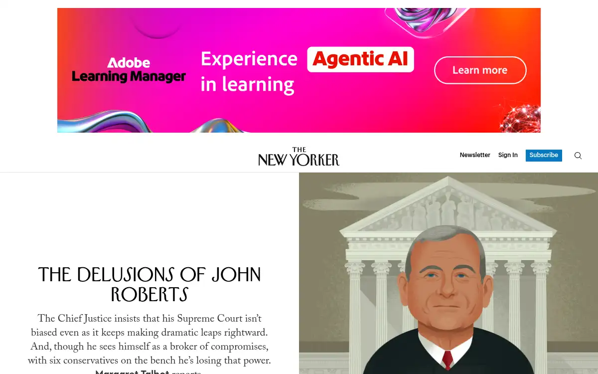 Final screenshot of https://www.newyorker.com