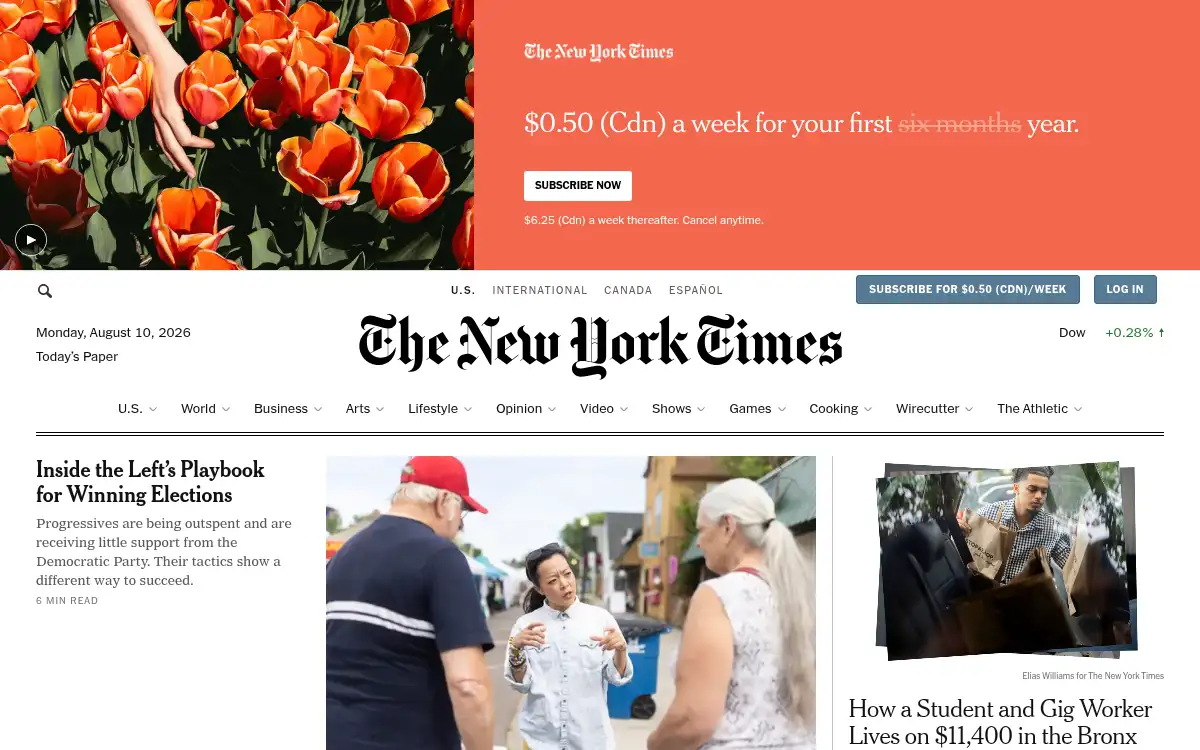 Final screenshot of https://www.nytimes.com