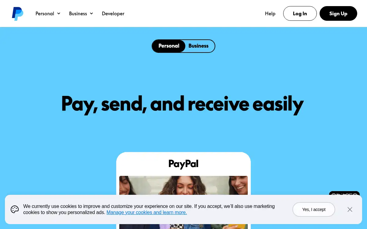 Final screenshot of https://www.paypal.com/