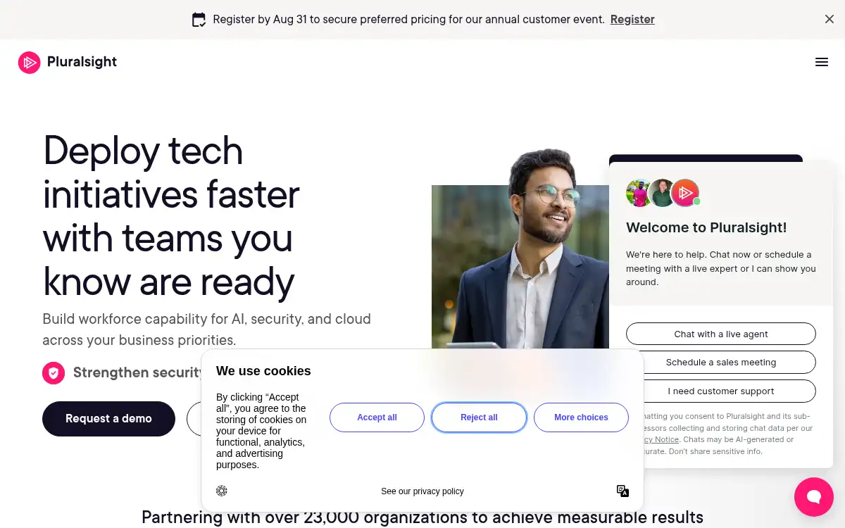 Final screenshot of https://www.pluralsight.com