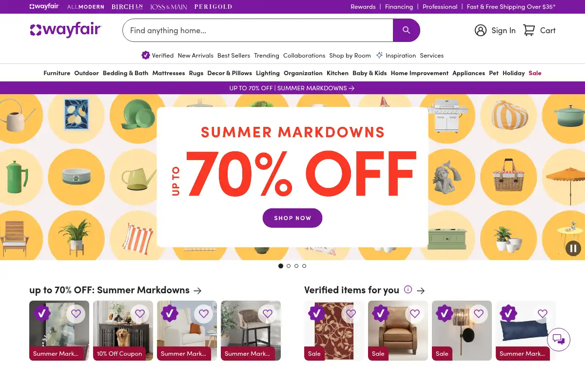www.wayfair.com screenshot