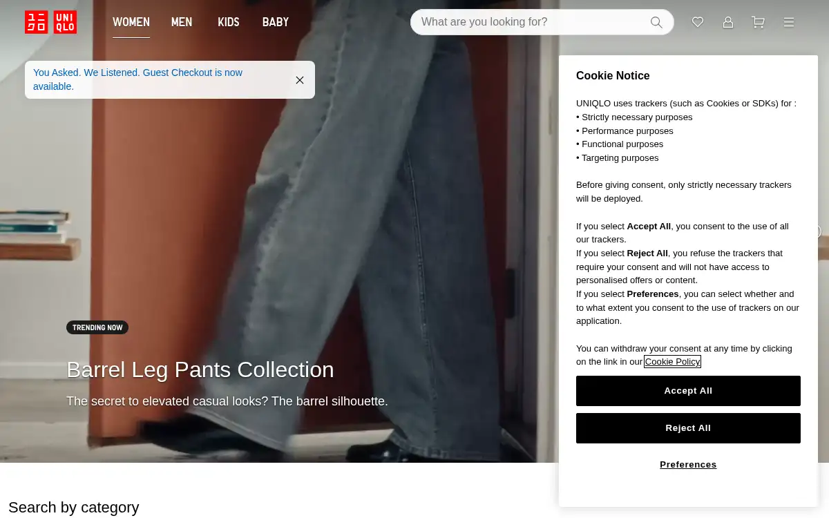 www.uniqlo.com screenshot