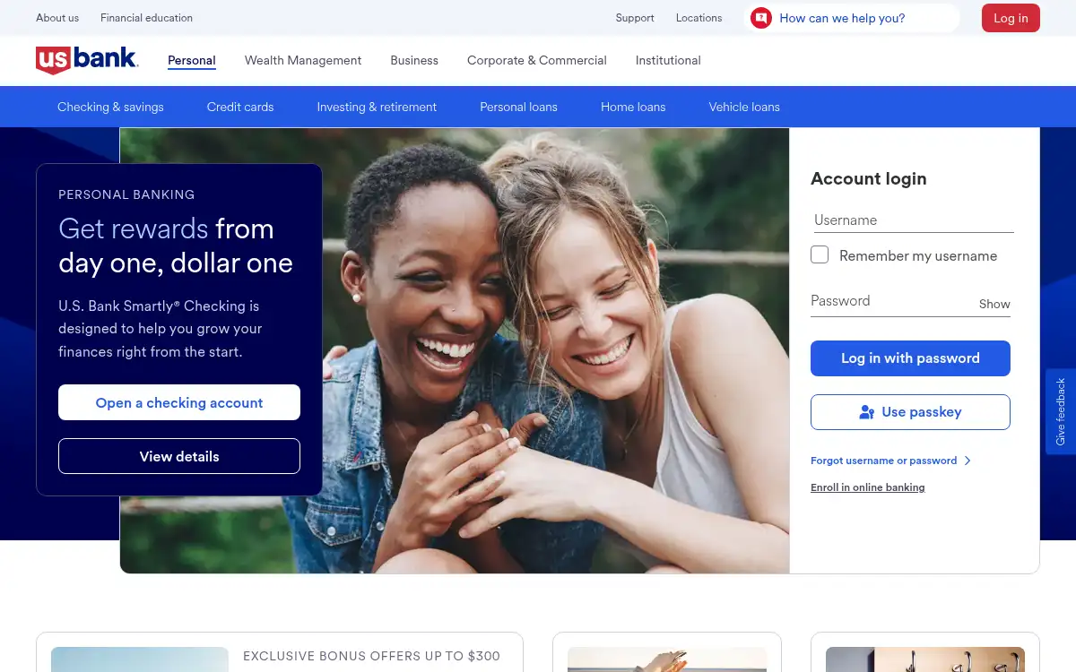 www.usbank.com screenshot