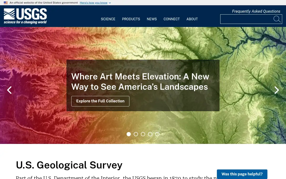 www.usgs.gov screenshot
