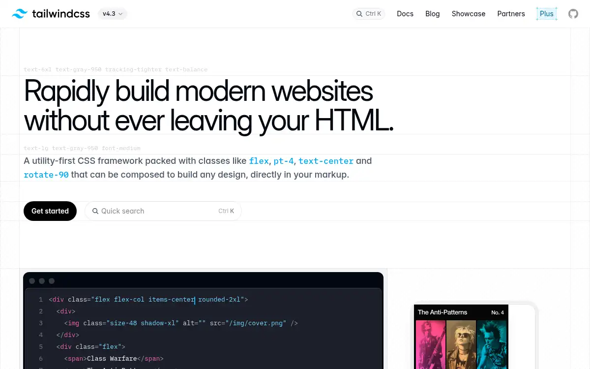 www.tailwindcss.com screenshot