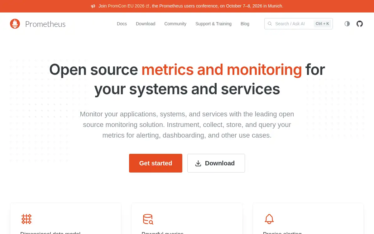 www.prometheus.io screenshot