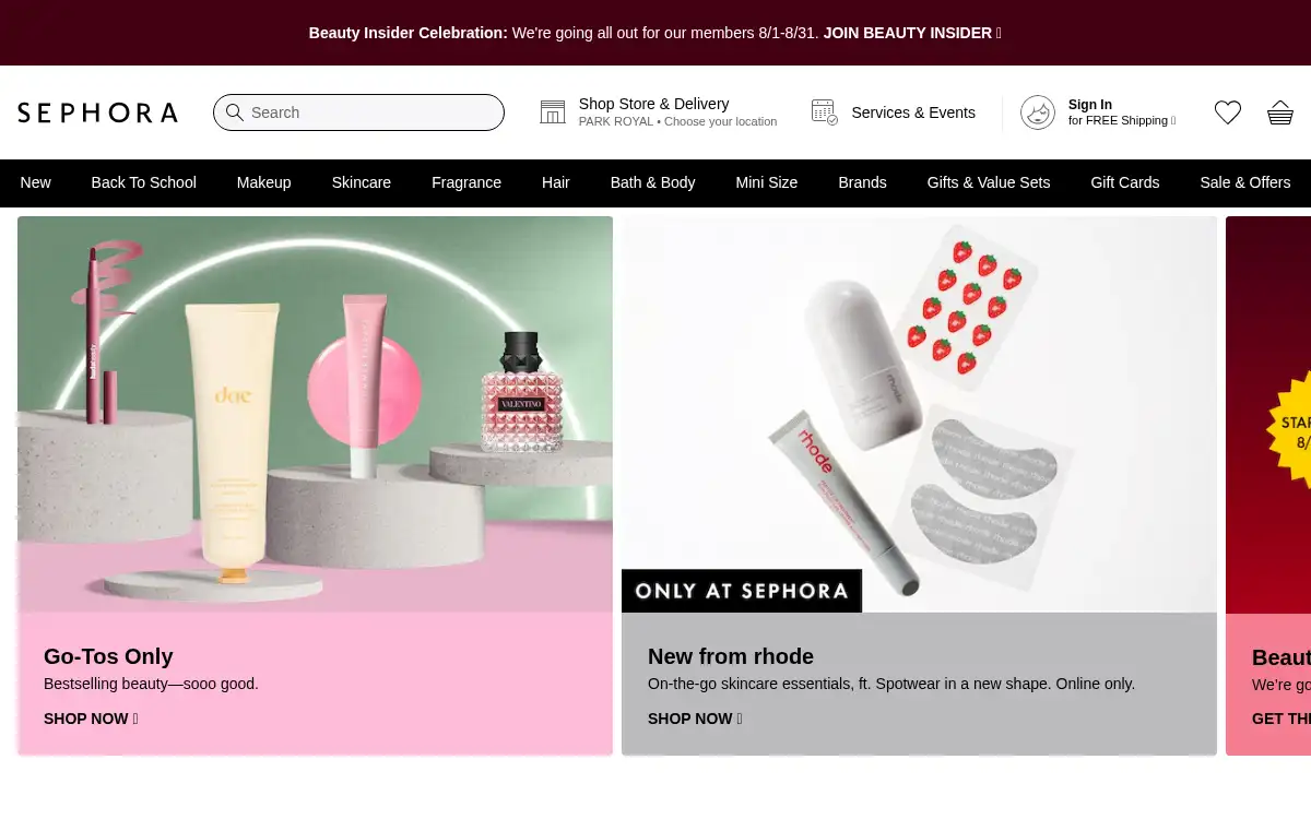 www.sephora.com screenshot