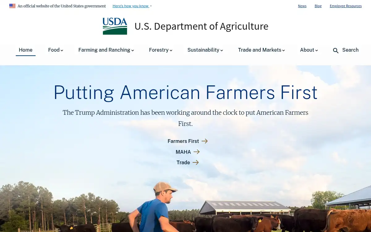 www.usda.gov screenshot