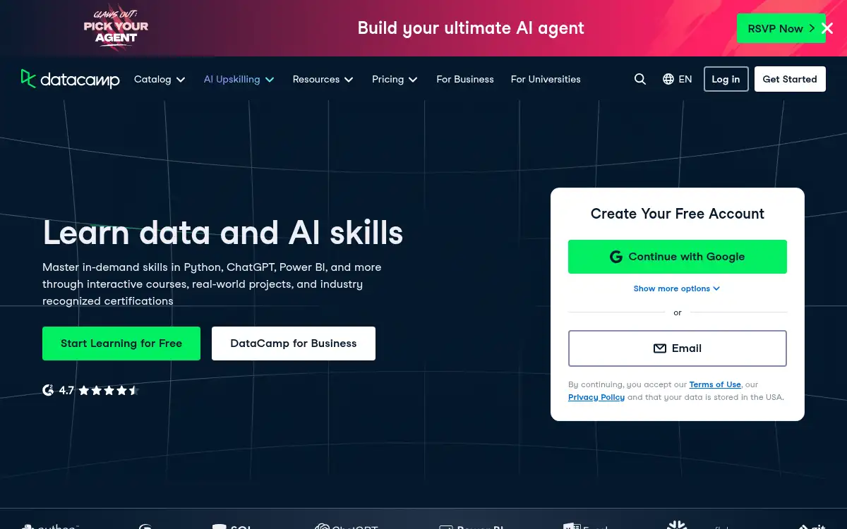 www.datacamp.com screenshot
