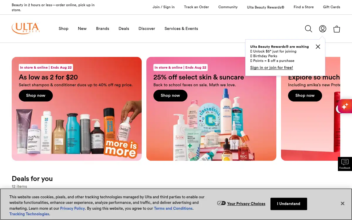 www.ulta.com screenshot