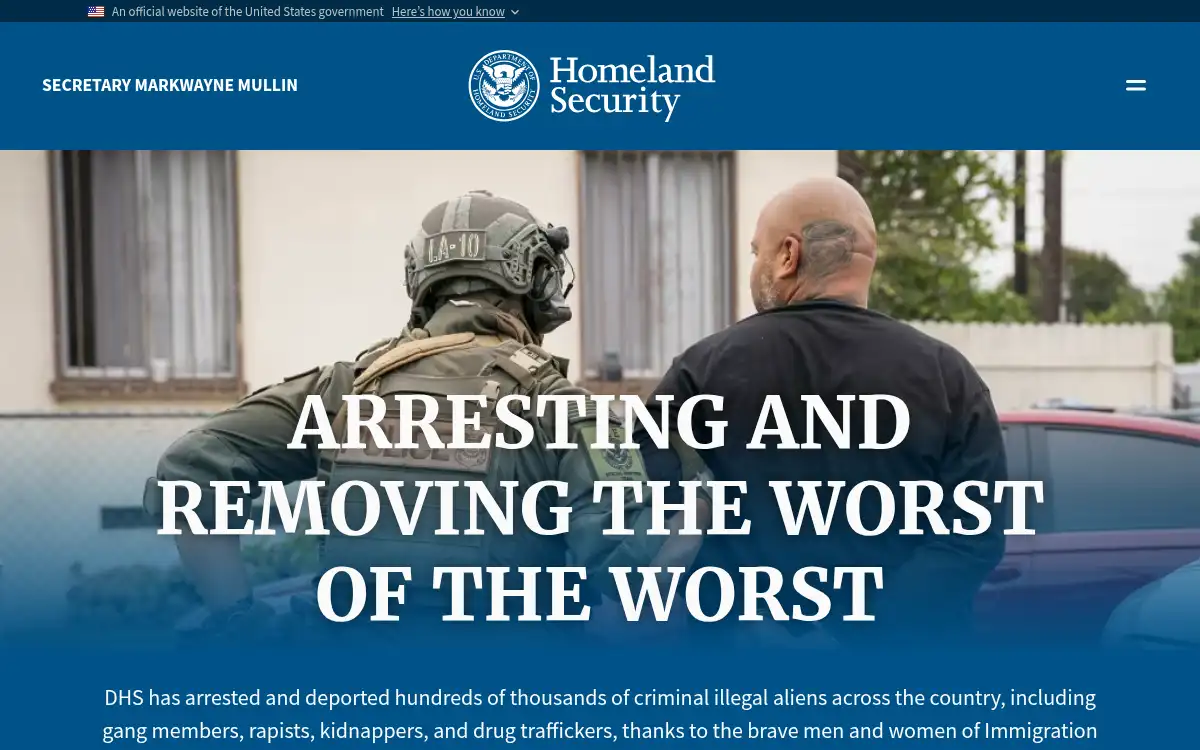www.dhs.gov screenshot