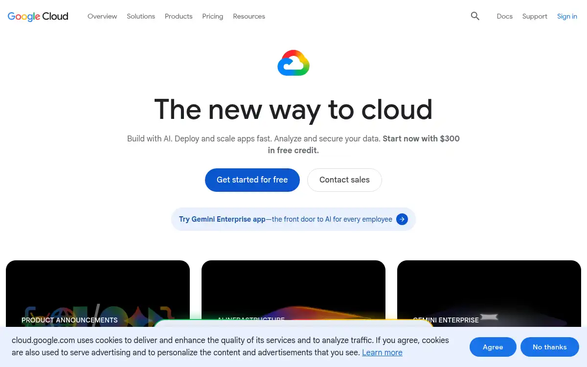 cloud.google.com screenshot