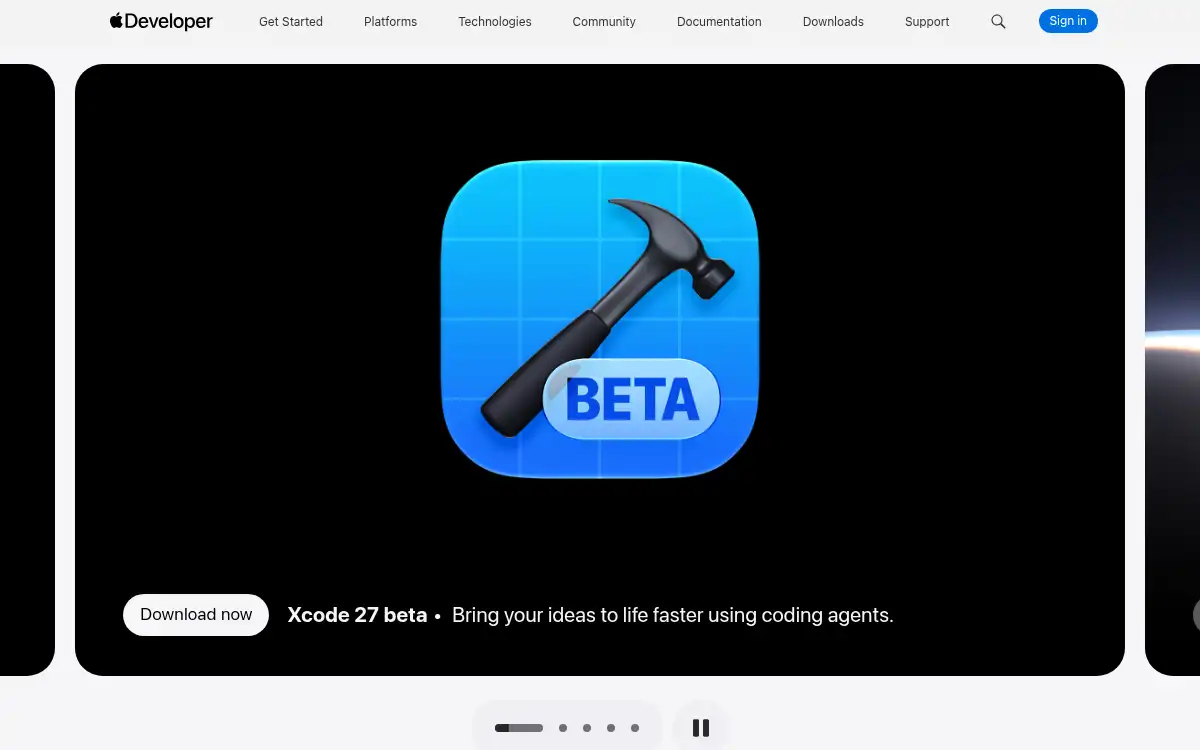 developer.apple.com screenshot